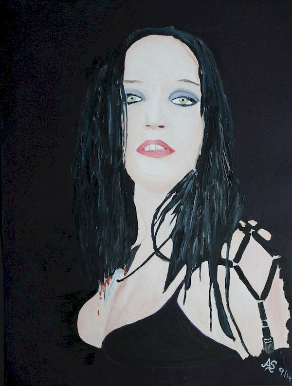 Tarja Turunen Saengerin Nightwish Oel auf Papier ca 37 x 46 cm 2014